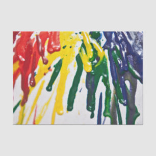 Melted crayon tissue paper