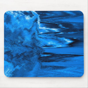 Melted Glitch Blue Mouse Pad