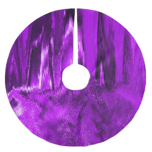 Melted Glitch Purple Brushed Polyester Tree Skirt