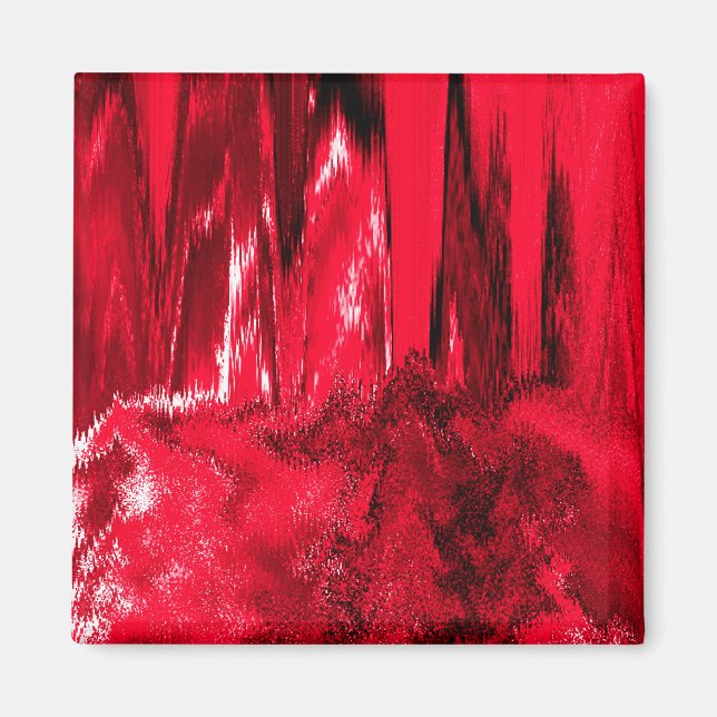 Melted Glitch Red Magnet (Front)