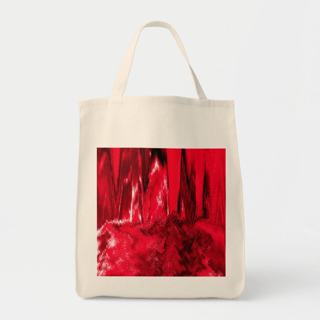 Melted Glitch Red Tote Bag (Front)