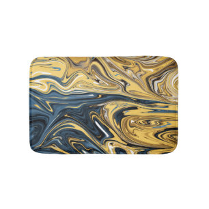 Melted Gold Abstract Painting Best contemporary Bath Mat