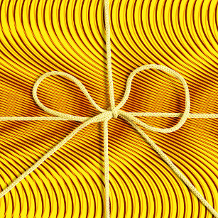 Melted Gold effect Moiré Stripes - Trippy Abstract Wrapping Paper