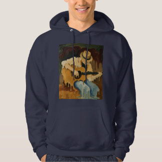 Melted Guitar Player – Surreal Musician Drip Art Hoodie