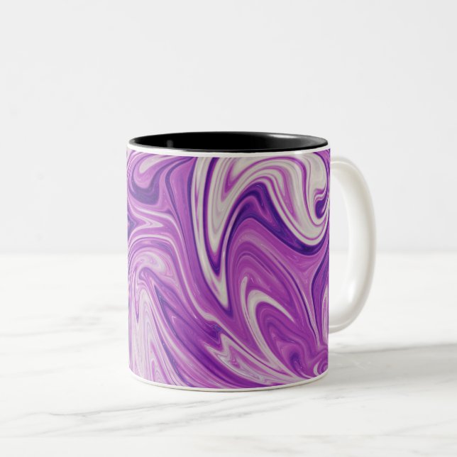Melted lava abstract art Two-Tone coffee mug (Front Right)