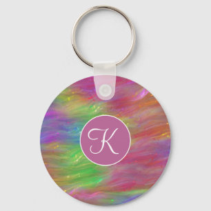Melted Rainbow Glass Keychain