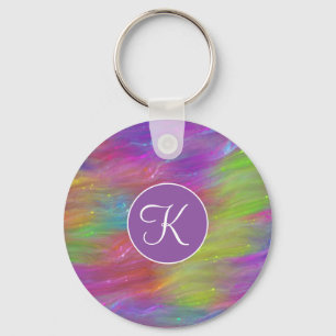 Melted Rainbow Glass Keychain