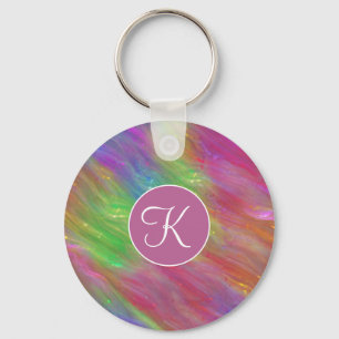 Melted Rainbow Glass Keychain