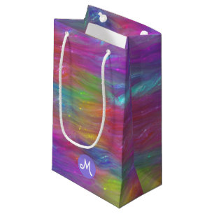 Melted Rainbow Glass Monogram Gift Bag