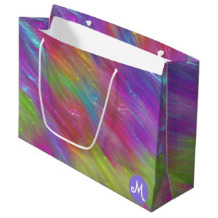 Melted Rainbow Glass Monogram Gift Bag