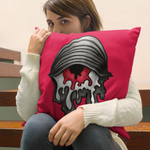Melted Red Eye: Surreal Horror Cushion