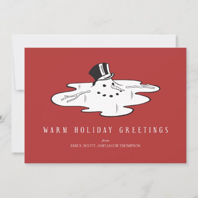 Melted Snowman - Funny Holiday Cards (Front)