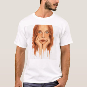 Melted Teen Attitude Portrait – Drip Art T-Shirt