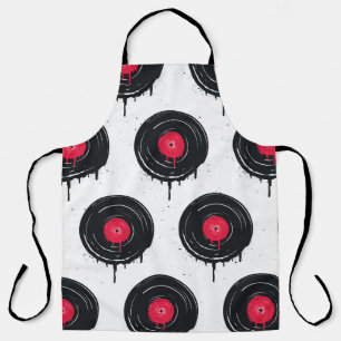 Melted vinyl records, artistic pattern. apron