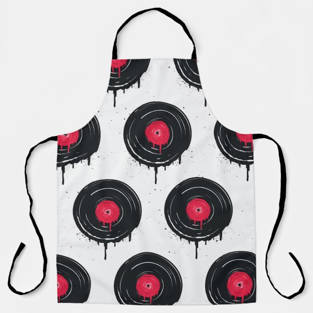 Melted vinyl records, artistic pattern. apron (Front)