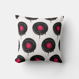 Melted vinyl records, artistic pattern. cushion