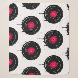 Melted vinyl records, artistic pattern. sherpa blanket
