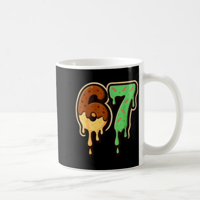 Melting 67 Dessert Style Ice Cream Drip Number Art Coffee Mug (Right)