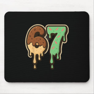 Melting 67 Dessert Style Ice Cream Drip Number Art Mouse Pad