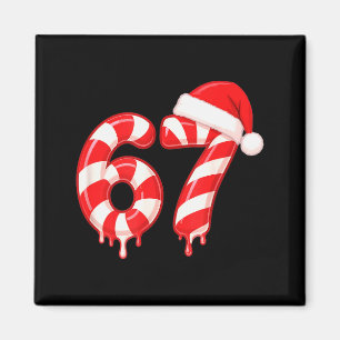 Melting Candy Cane 67 Christmas Design, Santa Hat Magnet