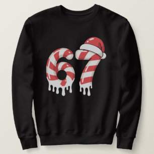 Melting Candy Cane 67 Christmas "Six Seven" Santa Sweatshirt
