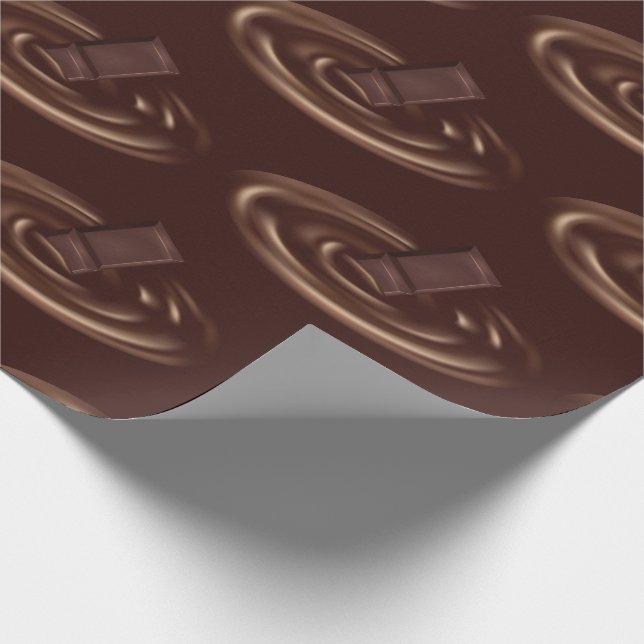 Melting Chocolate Bar in Liquid Chocolate Wrapping Paper (Corner)