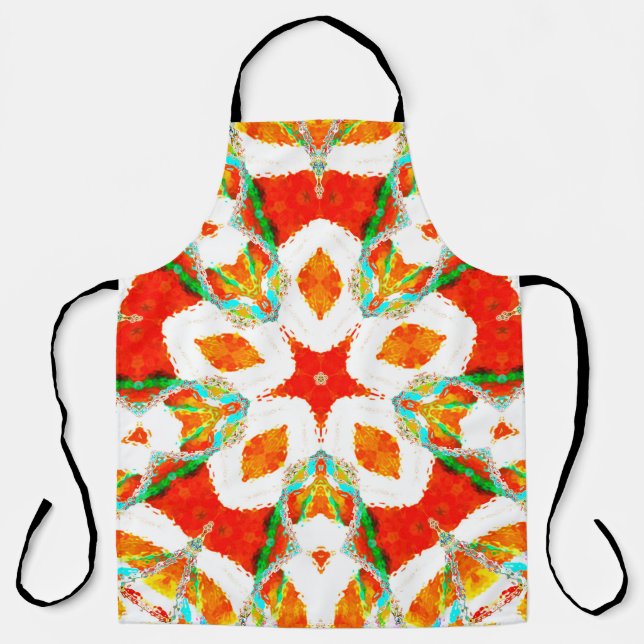 Melting colourful symmetrical pattern, ceramic til apron (Front)