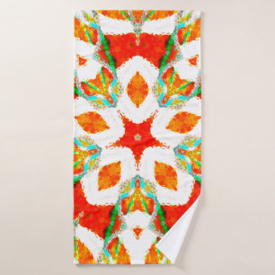 Melting colourful symmetrical pattern, ceramic til bath towel