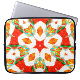 Melting colourful symmetrical pattern, ceramic til laptop sleeve