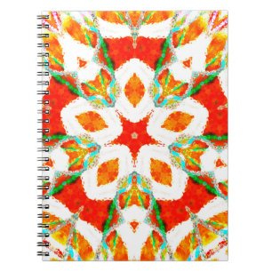 Melting colourful symmetrical pattern, ceramic til notebook
