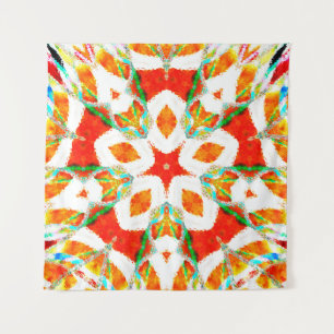 Melting colourful symmetrical pattern, ceramic til tapestry