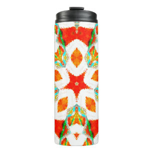 Melting colourful symmetrical pattern, ceramic til thermal tumbler