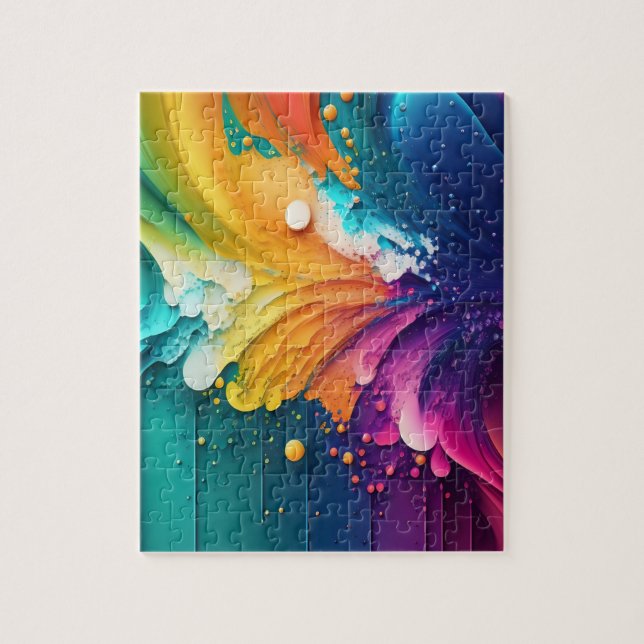 Melting Colours Splash 3D Abstract Jigsaw Puzzle (Vertical)