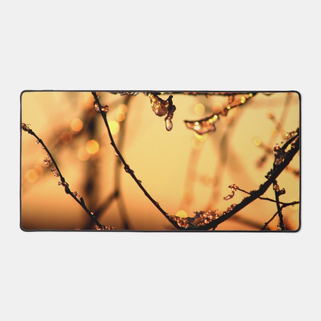 Melting Dawn Spring Branches Morning Sunrise Photo Desk Mat (Front)