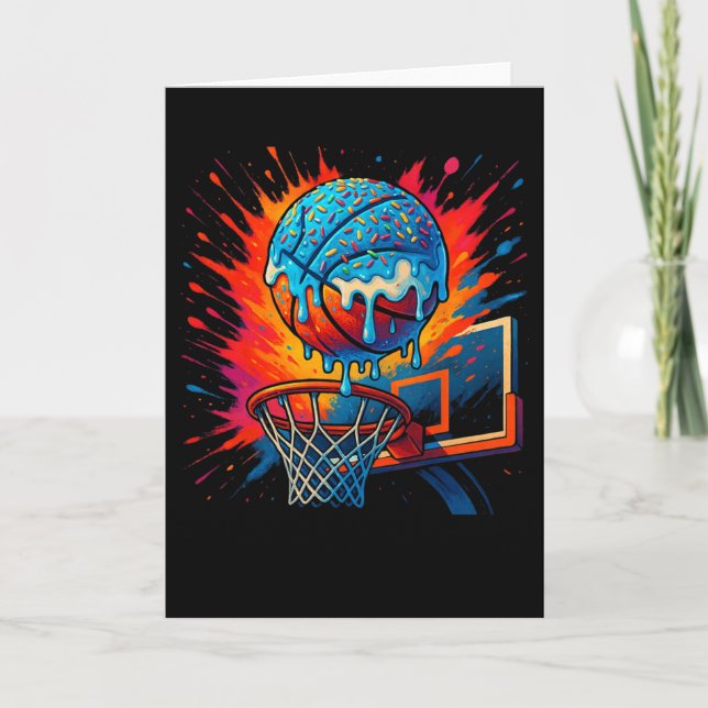 Melting Donut Sketll Funny Slam Dunk Design  Card (Front)