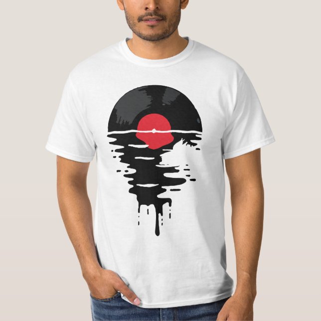 Melting Dripping Cool Record: DJ Music T-Shirt (Front)