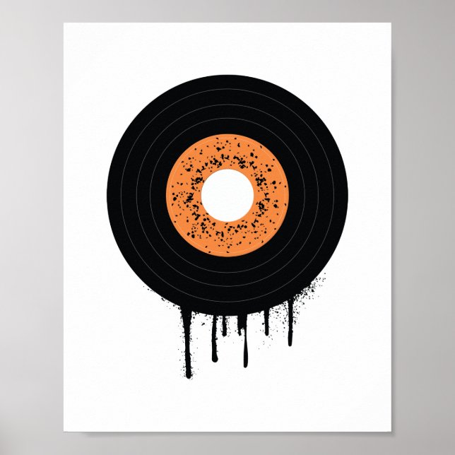 Melting Dripping Vinyl Lp Record Poster (Front)