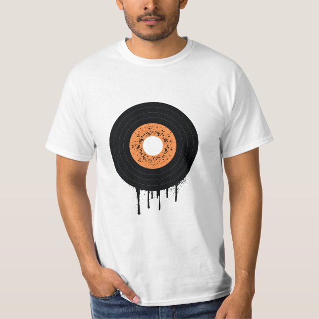 Melting Dripping Vinyl Lp Record T-Shirt (Front)