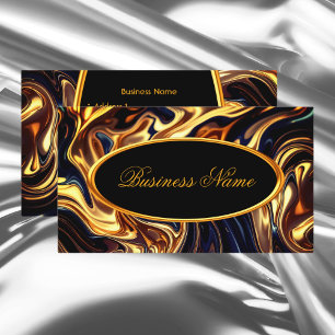 Melting Fire Gold Orange Black Liquid  Business Card