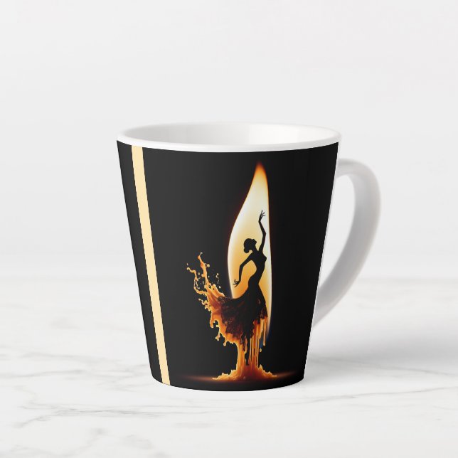 Melting Flamenco Dancer  Latte Mug (Right Angle)