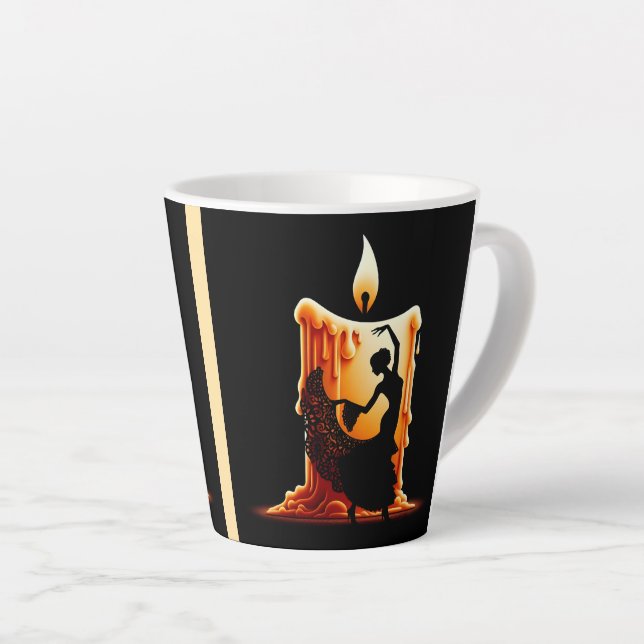 Melting Flamenco Dancer  Latte Mug (Right Angle)
