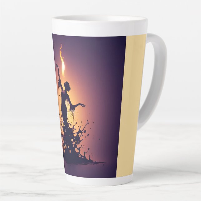 Melting Flamenco Dancer  Latte Mug (Right Angle)