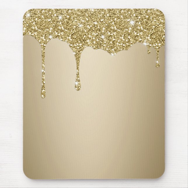 Melting Gold Glitter Mouse Pad (Front)