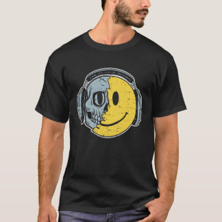 Melting Happy Face Smile Headphone EDM Music Festi T-Shirt