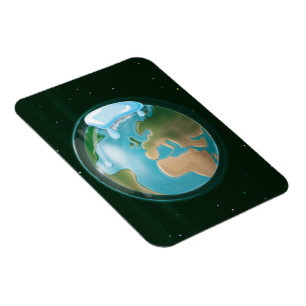 Melting Ice Caps Of Planet Earth. Magnet