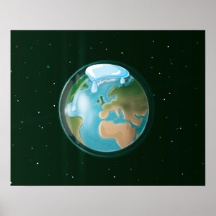 Melting Ice Caps Of Planet Earth. Poster