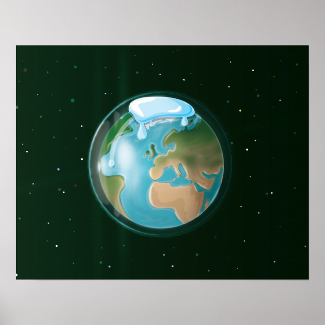 Melting Ice Caps Of Planet Earth. Poster (Front)