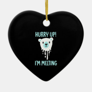 Melting Ice Climate Change Awareness Animal Lover Ceramic Ornament
