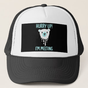 Melting Ice Climate Change Awareness Animal Lover Trucker Hat