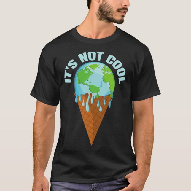 Melting Ice Cream Planet Earth Day T-Shirt (Front)